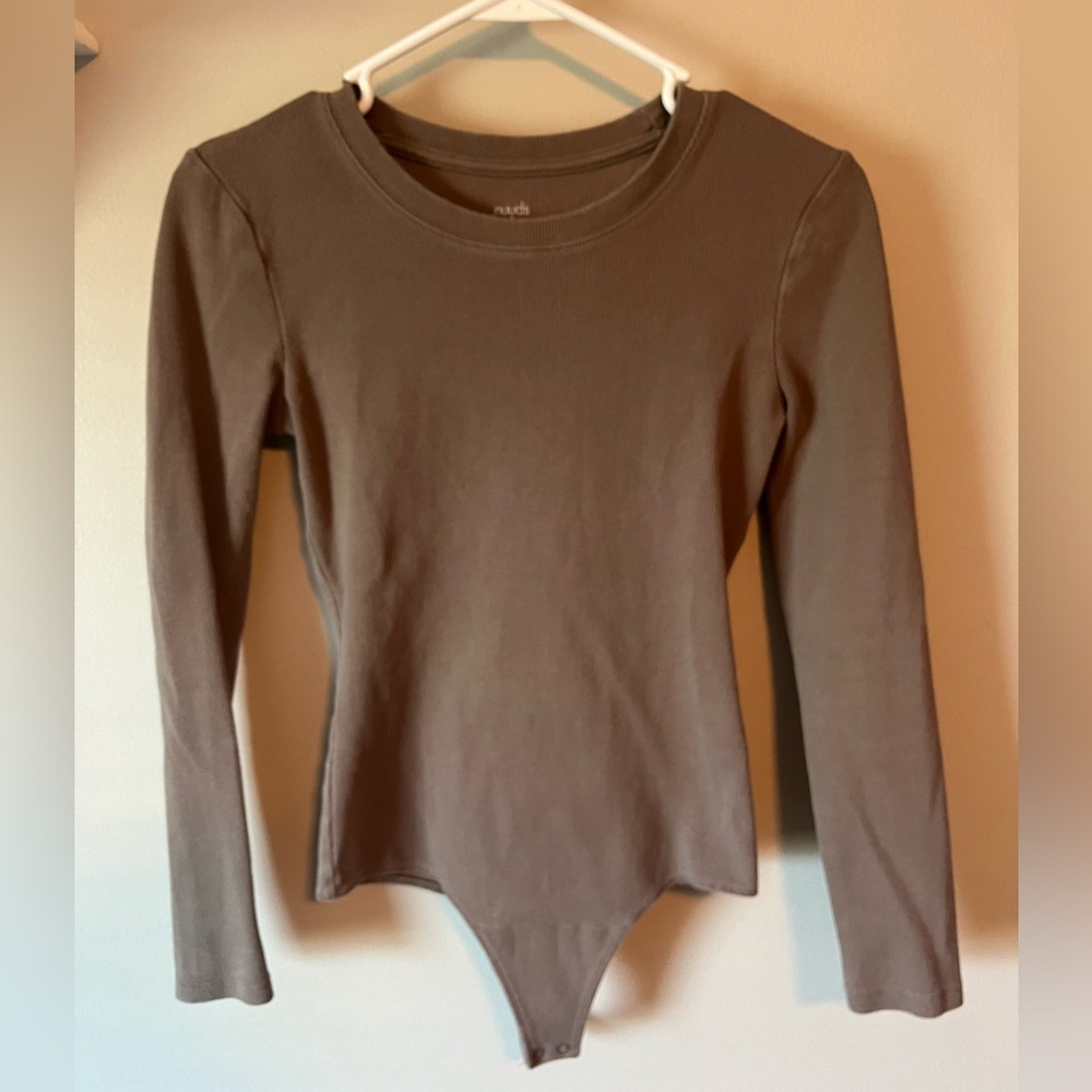 Nuuds Mocha Long Sleeve Bodysuit